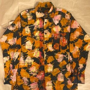 Multi colored dye Abstract Patterned Button-Up Shirt